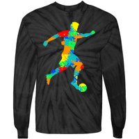 Soccer Player Boy Tie-Dye Long Sleeve Shirt