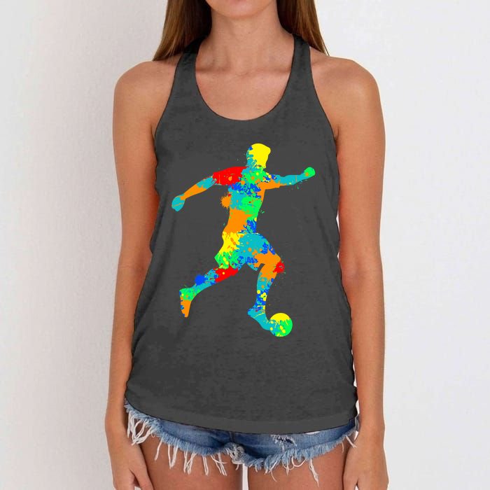 Soccer Player Boy Women's Knotted Racerback Tank