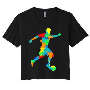 Soccer Player Boy Women's Crop Top Tee