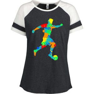 Soccer Player Boy Enza Ladies Jersey Colorblock Tee