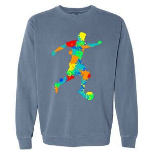 Soccer Player Boy Garment-Dyed Sweatshirt