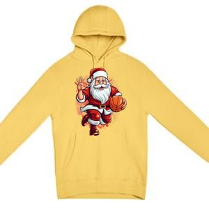 Santa Playing Basketball Christmas Basketball Player Xmas Great Gift Premium Pullover Hoodie