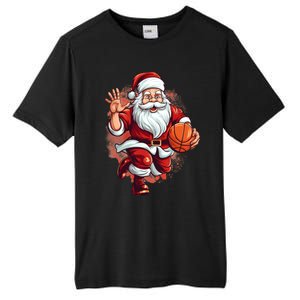 Santa Playing Basketball Christmas Basketball Player Xmas Great Gift Tall Fusion ChromaSoft Performance T-Shirt