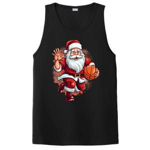 Santa Playing Basketball Christmas Basketball Player Xmas Great Gift PosiCharge Competitor Tank