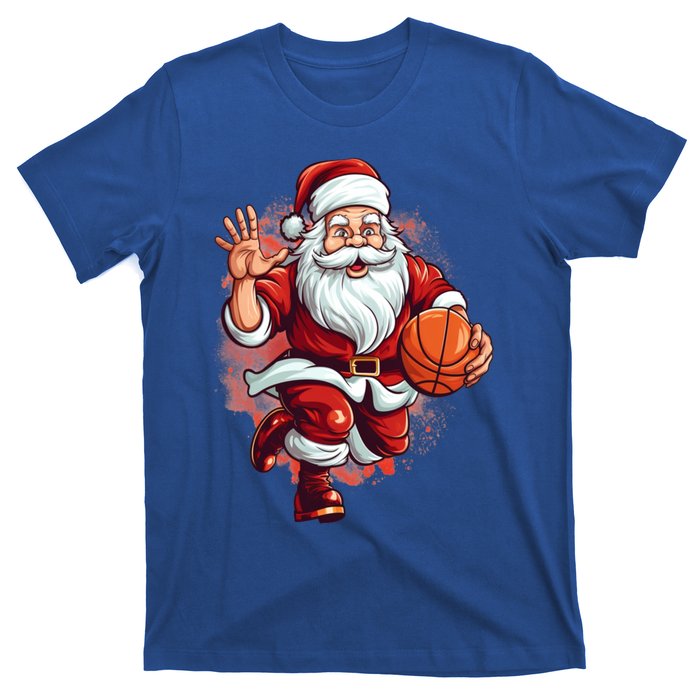 Santa Playing Basketball Christmas Basketball Player Xmas Great Gift T-Shirt