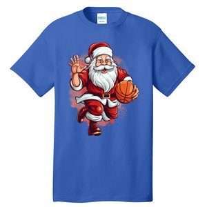 Santa Playing Basketball Christmas Basketball Player Xmas Great Gift Tall T-Shirt