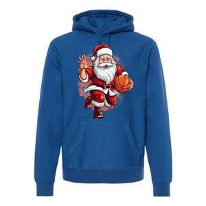 Santa Playing Basketball Christmas Basketball Player Xmas Great Gift Premium Hoodie