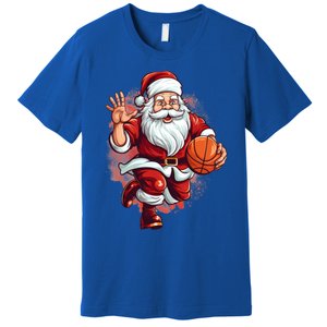 Santa Playing Basketball Christmas Basketball Player Xmas Great Gift Premium T-Shirt