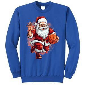 Santa Playing Basketball Christmas Basketball Player Xmas Great Gift Tall Sweatshirt