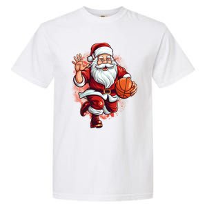 Santa Playing Basketball Christmas Basketball Player Xmas Great Gift Garment-Dyed Heavyweight T-Shirt