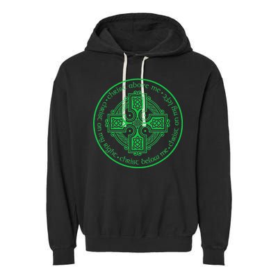 St. Patrick's Breastplate Lorica Prayer Catholic Irish Cross Garment-Dyed Fleece Hoodie