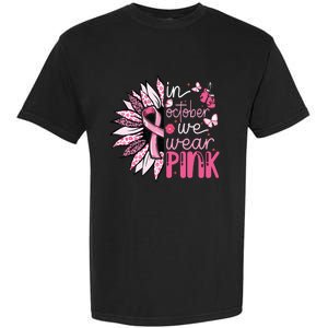 Sunflower Pink Breast Cancer Awareness Warrior Garment-Dyed Heavyweight T-Shirt