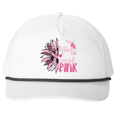 Sunflower Pink Breast Cancer Awareness Warrior Snapback Five-Panel Rope Hat