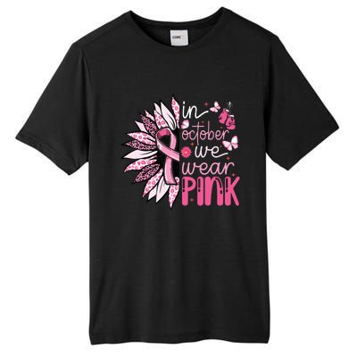 Sunflower Pink Breast Cancer Awareness Warrior Tall Fusion ChromaSoft Performance T-Shirt