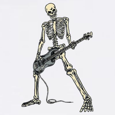 Skeleton Playing Bass For Bassist And Guitar Bass Players T-Shirt