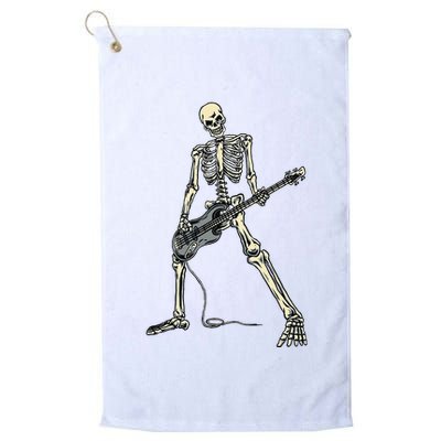 Skeleton Playing Bass For Bassist And Guitar Bass Players Golf Towel