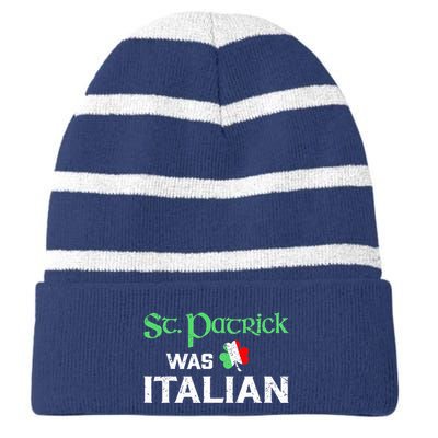 St Patrick's Boy Day Pajama St Patricks Was Italian Saint Striped Beanie with Solid Band