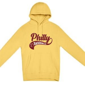 Sporty Philly Baseball Logo Premium Pullover Hoodie