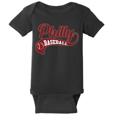Sporty Philly Baseball Logo Baby Bodysuit