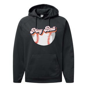 Style Play Ball Softball Baseball Performance Fleece Hoodie