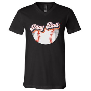 Style Play Ball Softball Baseball V-Neck T-Shirt