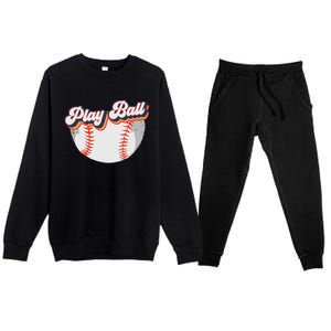 Style Play Ball Softball Baseball Premium Crewneck Sweatsuit Set