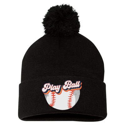 Style Play Ball Softball Baseball Pom Pom 12in Knit Beanie