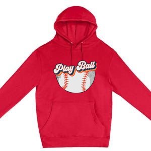 Style Play Ball Softball Baseball Premium Pullover Hoodie