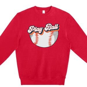 Style Play Ball Softball Baseball Premium Crewneck Sweatshirt