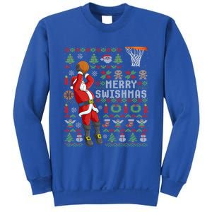 Santa Playing Basketball Ugly Christmas Sweater Holiday Tee Gift Sweatshirt