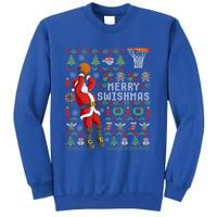 Santa Playing Basketball Ugly Christmas Sweater Holiday Tee Gift Sweatshirt