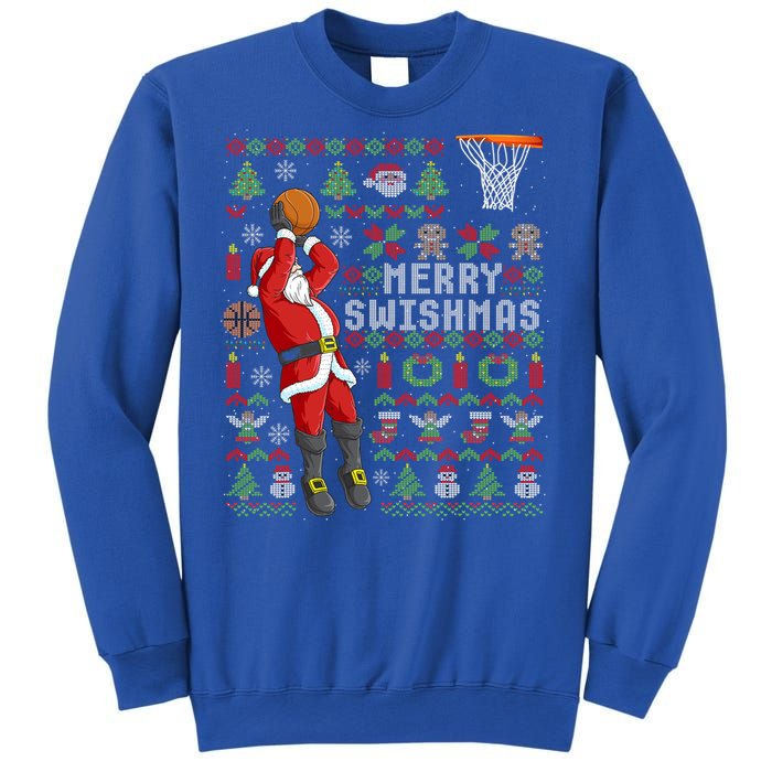 Santa Playing Basketball Ugly Christmas Sweater Holiday Tee Gift Sweatshirt