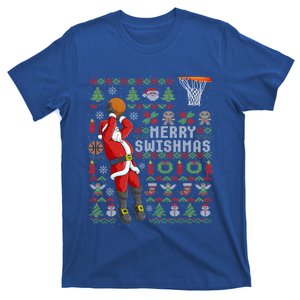 Santa Playing Basketball Ugly Christmas Sweater Holiday Tee Gift T-Shirt