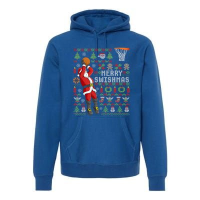 Santa Playing Basketball Ugly Christmas Sweater Holiday Tee Gift Premium Hoodie