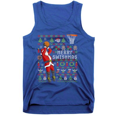 Santa Playing Basketball Ugly Christmas Sweater Holiday Tee Gift Tank Top