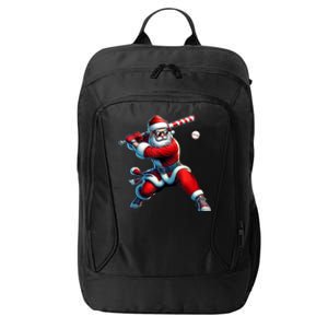 Santa Playing Baseball Christmas Baseball Player City Backpack