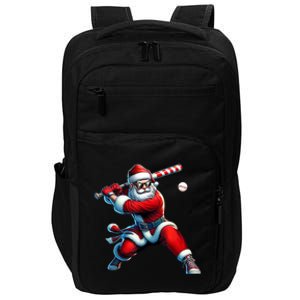 Santa Playing Baseball Christmas Baseball Player Impact Tech Backpack