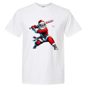 Santa Playing Baseball Christmas Baseball Player Garment-Dyed Heavyweight T-Shirt