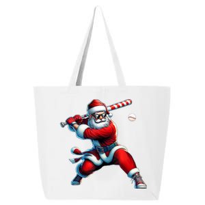 Santa Playing Baseball Christmas Baseball Player 25L Jumbo Tote