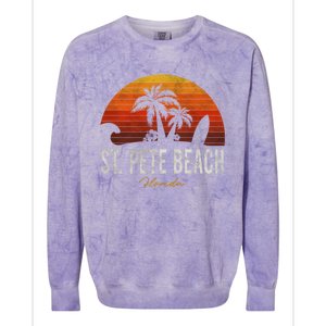 St Pete Beach Florida Fl Palms Vacation Surf Sunset Gift Colorblast Crewneck Sweatshirt