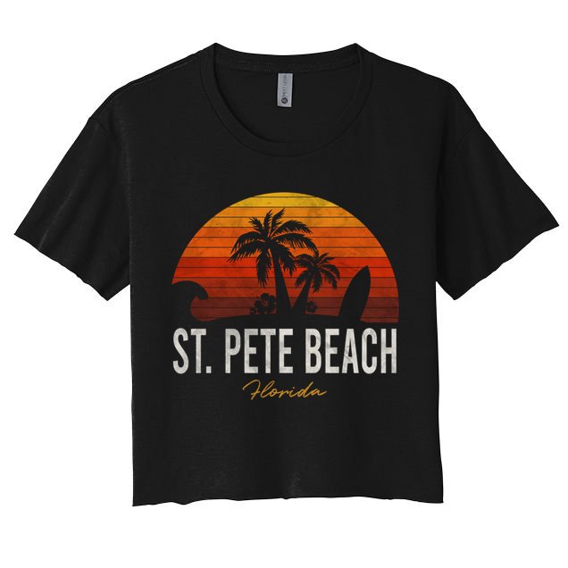 St Pete Beach Florida Fl Palms Vacation Surf Sunset Gift Crop Top