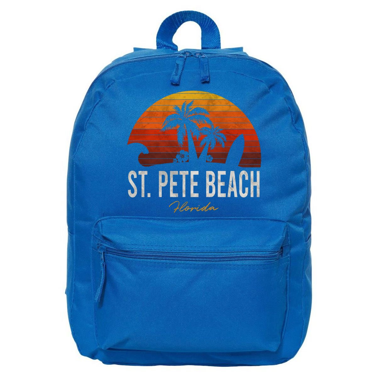 St Pete Beach Florida Fl Palms Vacation Surf Sunset Gift 16 in Basic Backpack