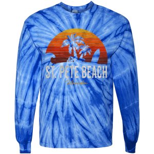 St Pete Beach Florida Fl Palms Vacation Surf Sunset Gift Tie-Dye Long Sleeve Shirt