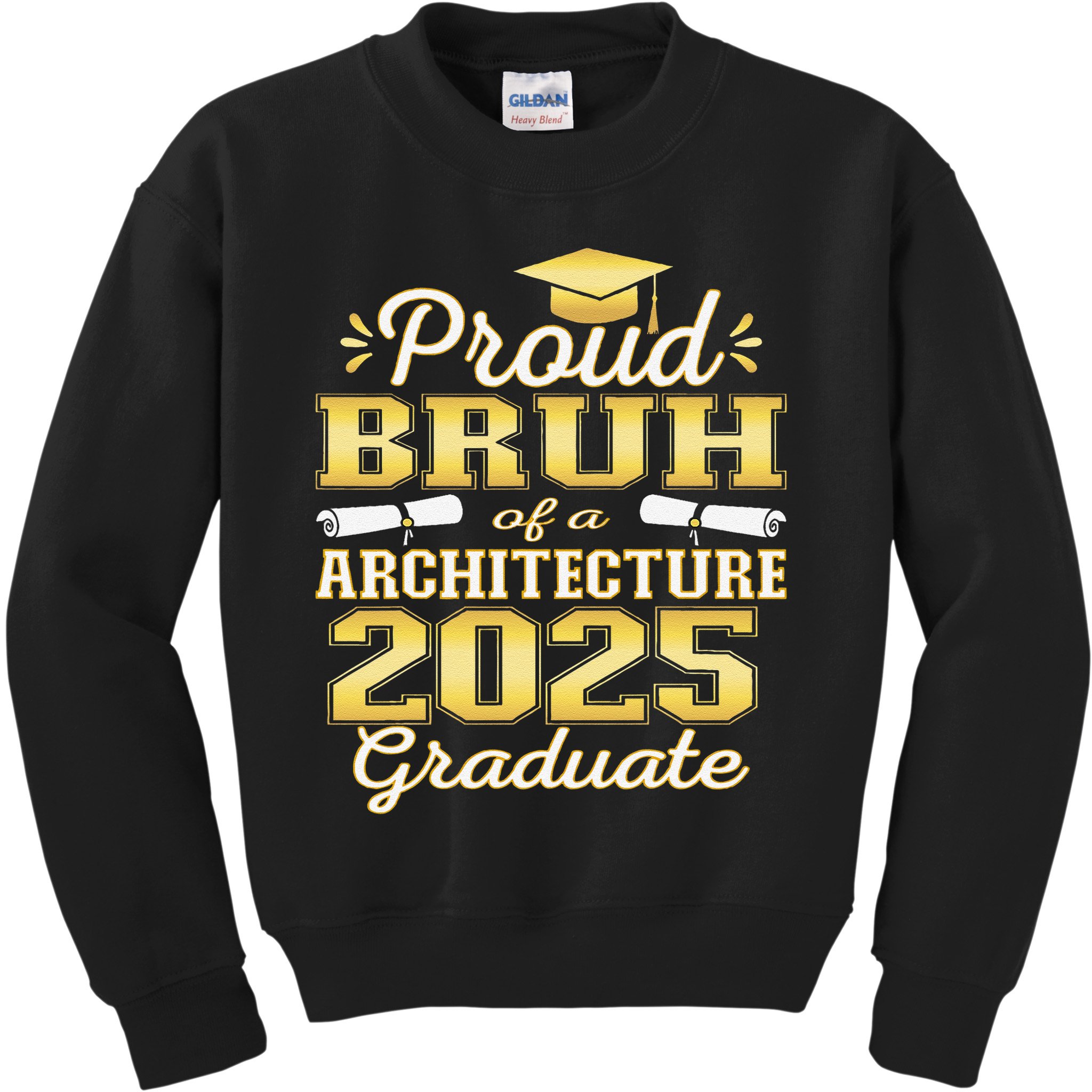 Super Proud Bruh of 2025 Architecture Graduate Family Kids Sweatshirt