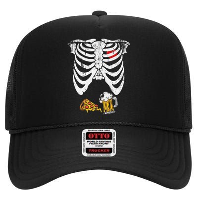 Skeleton Pregnancy B.Eer Pizza Xray Halloween High Crown Mesh Back Trucker Hat