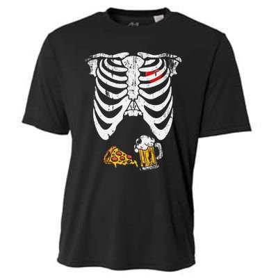 Skeleton Pregnancy B.Eer Pizza Xray Halloween Cooling Performance Crew T-Shirt