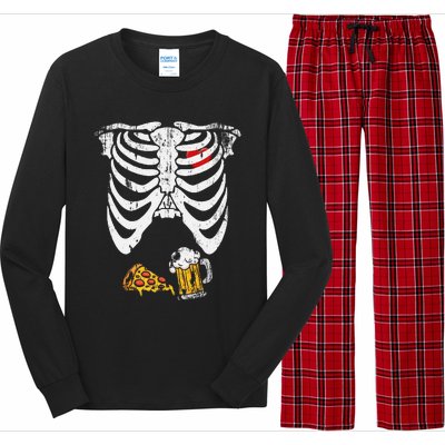 Skeleton Pregnancy B.Eer Pizza Xray Halloween Long Sleeve Pajama Set