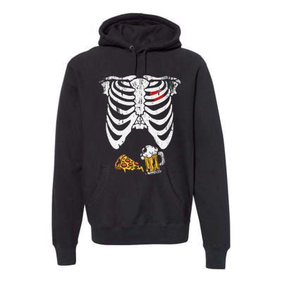 Skeleton Pregnancy B.Eer Pizza Xray Halloween Premium Hoodie