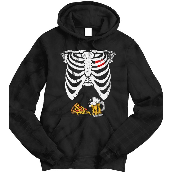 Skeleton Pregnancy B.Eer Pizza Xray Halloween Tie Dye Hoodie