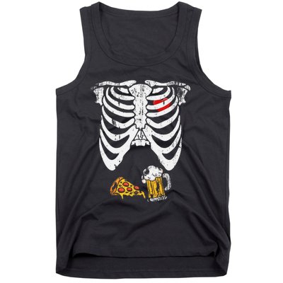 Skeleton Pregnancy B.Eer Pizza Xray Halloween Tank Top